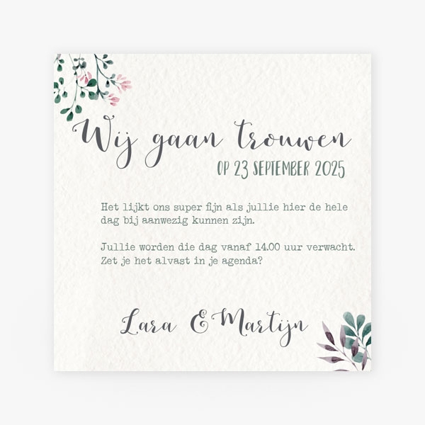 Save the date Botanical (Lara&Martijn)