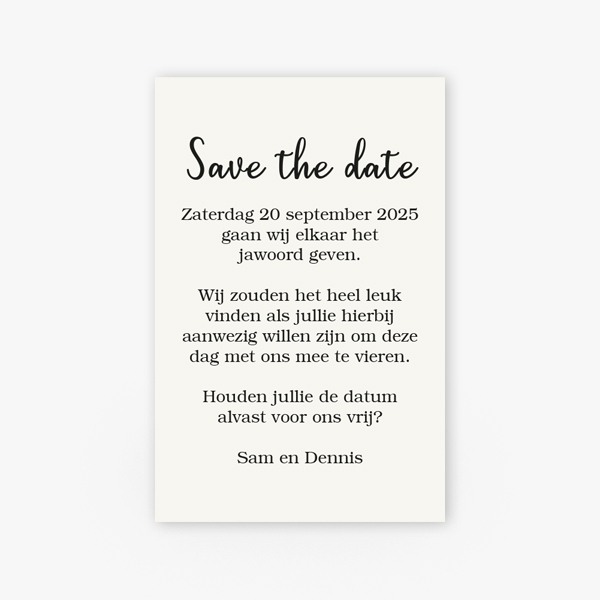 Save the date gouden bladeren