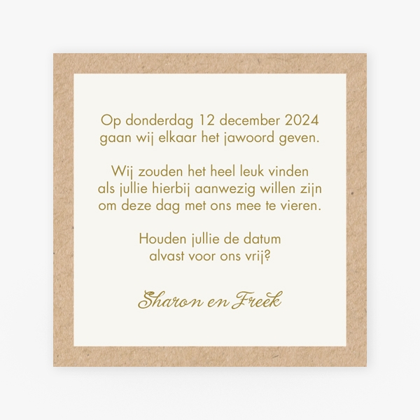 Save the date gouden rozen