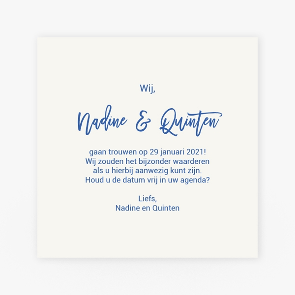 Save the date kaart aquarel tekst