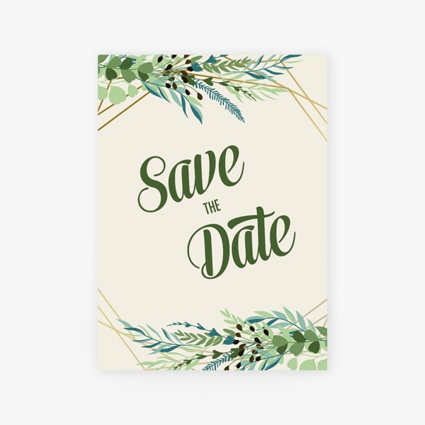 Save the date kaart botanisch