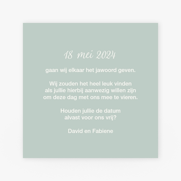 Save the date licht oud groen