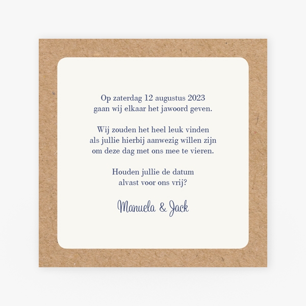 Save the date met kraft look