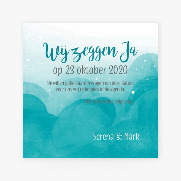 Save the date watercolour (turquoise)