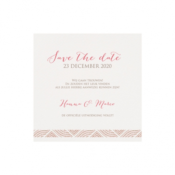 Trouwkaart Save the date past bij trouwkaart - Stijlvolle Clutch