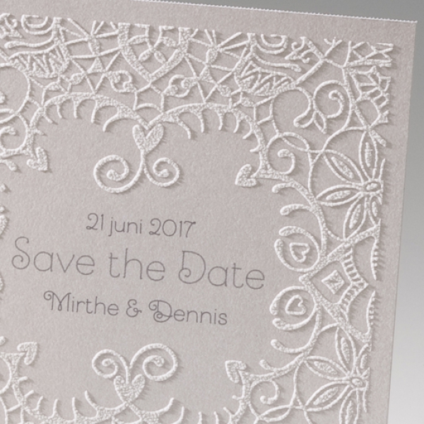 Trouwkaart Save the date Romantische print