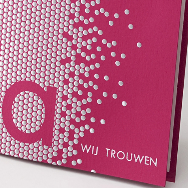 Trouwkaart Silver dots