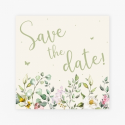 Save the date aquarel bloemen