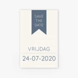 Save the date donkerblauw label