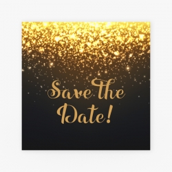 Save the date kaart gold sparkles