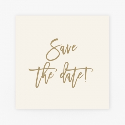 Save the date kaart in goud kleur