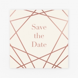 Save the date rose goud kleurige lijnen