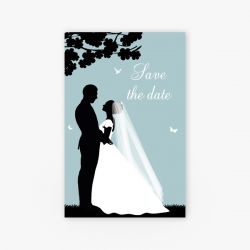 Save the date silhouet bruidspaar