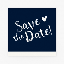 Trouwkaart donkerblauw save the date kaart