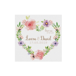 Trouwkaart Save the date passend bij Luxe trouwkaart met wikkel en bloemmotief en satijnen lint