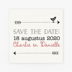 Trouwkaart Save the date - vogeltje