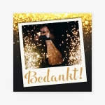 Bedankkaart gold sparkles