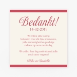 La Carte Trouwcollectie - Bedankkaart met roze balk