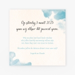 La Carte Trouwcollectie - Save the date aquarel blauw