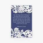 La Carte Trouwcollectie - Save the date blauw met wit kant