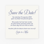 La Carte Trouwcollectie - Save the date blauwe aquarelvlek