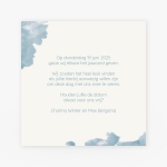 La Carte Trouwcollectie - Save the date blauwe waterverf met zilver folie