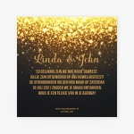 La Carte Trouwcollectie - Save the date kaart gold sparkles