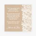 La Carte Trouwcollectie - Save the date kaart kraft met wit kant