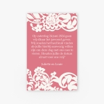 La Carte Trouwcollectie - Save the date roze met wit kant