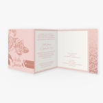 La Carte Trouwcollectie - Trouwkaart glimmend rose rozen