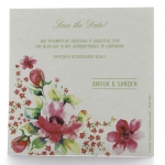 Trouwkaart Save the date kaartje Bloemen aquarel