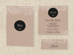 Belarto Bohemian Wedding - Trouwkaart Save the date passend bij Elegante trouwkaart met krafthoesje en touw met label